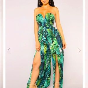 Wide legged Tropical jumpsuit